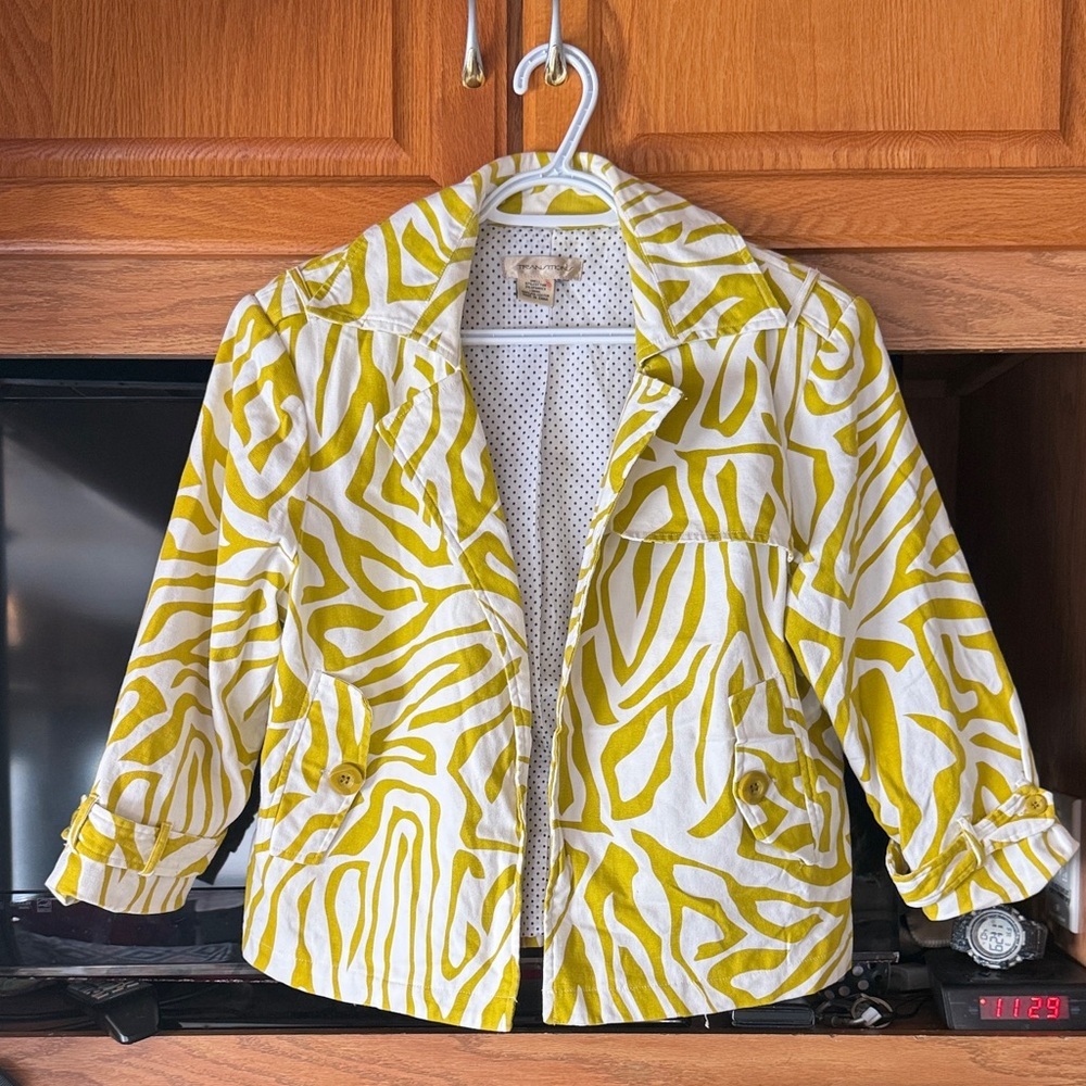 Transitions Stylish Yellow Patterned Jacket size L - Picture 7 of 8